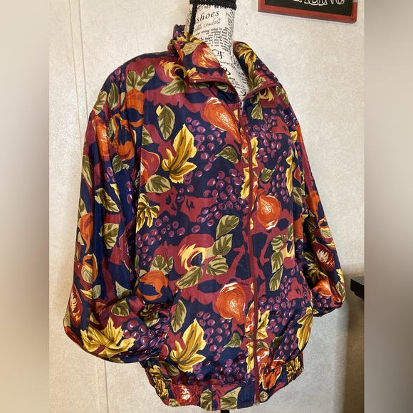 Vintage 80's EVR Crazy Sexy Cool Totally Rad Multi Color Windbreaker Jacket L - Picture 13 of 13